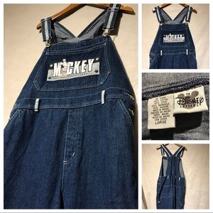 Vintage Mickey Disney Women L Overalls A4454
